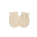 Soft cream-white baby scratch mittens with comfortable elastic ribbed cuffs - Apricot (Elastic Anti-Scratch Mittens)