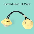 Pet suction cup chew toy in Summer Lemon yellow UFO style for dog dental cleaning - Saucer Shape / Summer Lemon Yellow
