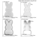 Detailed view of hollow rabbit atmosphere lamp silicone molds with precise dimensions - Rabbit Hollow Lamp Style 04 Set