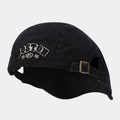 Detalle de gorra vintage de algodón negro con bordado Boston y hebilla metálica - Negro