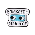 Épinglette émaillée Bombastic Side Eye avec yeux bleus et alliage de zinc durable - Style de Dessin Animé d'Expression Bombastic Side Eye (QHXZ3308)