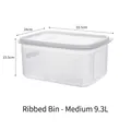 Stackable 9.3L clear plastic storage bin with airtight lid for kitchen organization - Large Capacity Box - Medium 9.3L - PP