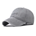 Casquette de baseball en coton gris délavé avec broderie Colorado et style vintage - Réglable / Gris (Étiquette en Cuir)