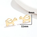 Minimalist gold stainless steel turtle stud earrings in a high-quality polished finish - Gold