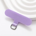 Detailed view of light purple nylon phone tether tab with silver metal D-ring attachment - Light Purple