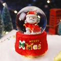Aimant de frigo boule de cristal de Noël créatif avec motif Père Noël mignon - 2040 Bonhomme de neige / Moyen 80# LED Lumière+Musique