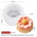 3D-Blumenform aus Silikon für handgemachte Rosenkerzen und Seifen mit Maßangaben - Blühende Blume YB-177