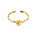 Adjustable golden stainless steel open ring featuring a cute paw print design - Bear Paw / Adjustable Open