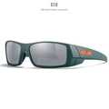 Occhiali da sole sportivi verde scuro opaco con lenti grigio fumo specchiate - C10-Montatura Verde Scuro Opaco/Lenti Specchiate Grigio Fumo