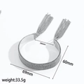 Details van afmetingen van zilveren kwastjes kettingarmband met breedte en gewicht - Zilveren Armband (TB7196-S)