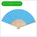 Hollow-out Folding Fan Dark Blue