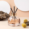 Car aromatherapy diffuser with preserved flowers and black reeds in a glass bottle - Set (Including Reed Sticks + Non-slip Mat) / Baroque