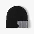 Gorro de punto acanalado grueso para hombre en diseño bicolor negro y gris claro - Talla única / Negro