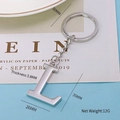 Silver metal alphabet letter L keychain with 3.8mm thickness and 12g weight - Letter-L