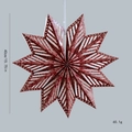 Foldable 40cm red paper star ornament with gold floral pattern and hollow cutout design - 40cm Red 3D Multi-Point Star