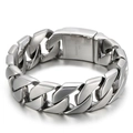 Herren Silber 316L Edelstahl Panzerarmband mit gebürstetem Metall-Finish - Silber Zweifarbig Sandgestrahlt (KB46709-D)