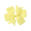 Pale yellow grosgrain ribbon swallowtail bow hair clip for children and infants - Light Yellow