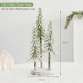Set of 3 mini flocked Christmas trees on wooden bases for festive tabletop decor, 31cm height - T24-T448A Triple Snow Tree Set