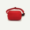 Waterproof red nylon waist bag with adjustable belt and buckle for sports and outdoor - Red