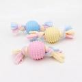 Trois jouets à mâcher pour chiens en forme de bonbon en caoutchouc TPR et coton tressé - Balle Ananas Avec Bandes de Tissu