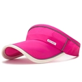 Rose red open top sun visor with reflective strip and breathable quick-dry fabric - Adjustable / Rose Red