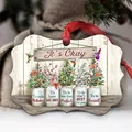Acrylic Christmas ornament with bottled trees and inspirational quotes for holiday decor - Inspirational Quotes-Christmas Trees
