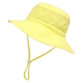 Kids' bright yellow sun hat with adjustable windproof chin strap and waterproof fabric - XS (44-46CM) / Yellow