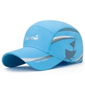 Lichtblauwe sneldrogende honkbalpet met Aquatic SPORTS zeilprint voor buiten - Verstelbaar / Meerblauw