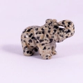1.5 inch Dalmatian Jasper elephant figurine with natural black spots and polished finish - Spotted Stone