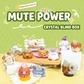 Creative animal crystal blind box stone ornament with dog shape and natural amethyst top - 3141 Cute Power / Full Box (9 Pieces)