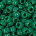 Dark green cylindrical pony beads with large holes for DIY jewelry making and crafts - Dark Green