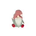 Portaposate a forma di gnomo natalizio con cappello a righe bianche e rosse - Stile a Righe (ML-L470C)