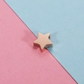 Polished rose gold stainless steel star pendant bead on pink and blue background - 7.5x8mm Star / Rose Gold