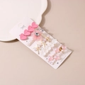 Pink dopamine hair clip set featuring pearls, rhinestones and floral heart designs - A Style-Pink Collection