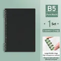 B5 DIY loose-leaf notebook set with matte black covers and green transparent binding rings - 26 Holes B5 / Jet Black