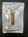 Manual lint remover with wooden handle and dual metal copper head in white poly bag - Pearlescent Bag Packaging / Aluminum Strip/Alloy