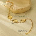 18k gold plated stainless steel snail spiral charm necklace with 39+5cm link chain - 18K Gold / Gold Snail Spiral Texture (NMSN-A319-1)