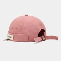 Retro brimless docker hat in dusty rose canvas with metal ring and adjustable strap - Adjustable / Ring Letter Patch Dusty Pink