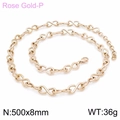 Rose gold stainless steel infinity link chain necklace with 500x8mm polished finish - Necklace / Rose Gold