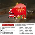 Christmas Santa Claus static window sticker with size chart from 40cm to 120cm - Santa Claus with Gift Bag Style (P-SD246) / Small