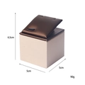 Ohrring-Display aus gebürstetem Leder in Beige und Braun, Maße 5x5x6,5cm - Ohrsteckerhalter