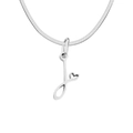 Elegant silver stainless steel snake chain necklace with cursive letter J heart pendant - Letter J (Steel Color)