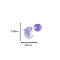 Purple star cartilage piercing stud with cubic zirconia and surgical steel post - Purple Star With White Zirconia (A74-1#)