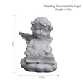 Modern white angel figurine reading a book, resin statue for home decor, height 7cm - Reading Thinking Little Angel