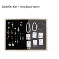 Wooden jewelry tray with black velvet interior and slots for rings and earrings - 30x40CM Flat + Ring Black Velvet