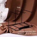 Three-tier black metal jewelry display stand for necklaces and bracelets organizer - 3-Tier Rack / Black