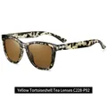 Polarized oversized sunglasses in yellow tortoiseshell frame with brown lenses - Yellow Tortoise Frame / Tea Lens