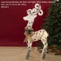Decoración de reno navideño blanco luminoso de 135cm con luces LED y piñas naturales - 135CM Reno
