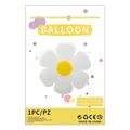 Daisy foil balloon in white and yellow with backcard packaging for party decoration - Medium White Daisy