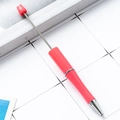Pink multi-functional retractable pointer pen with bright plastic barrel and metal rod - Hot Pink